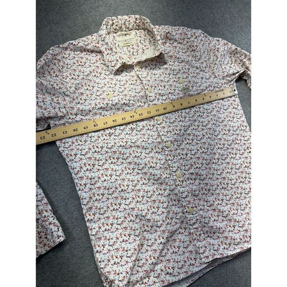 Ralph Lauren Mens Large‎ Shirt Top White Red Floral Button Collar Cotton Casual - Picture 5 of 9